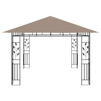 Produktbild för Paviljong med myggnät 4x3x2,73 m taupe 180 g/m²