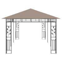 Produktbild för Paviljong med myggnät 6x3x2,73 m taupe 180 g/m²