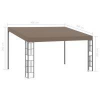 Produktbild för Väggmonterad paviljong 4x3 m taupe tyg