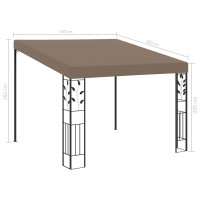 Produktbild för Väggmonterad paviljong 3x3x2,5 m taupe