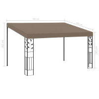 Produktbild för Väggmonterad paviljong 4x3x2,5 m taupe