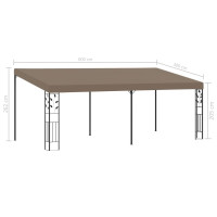 Produktbild för Väggmonterad paviljong 6x3x2,5 m taupe
