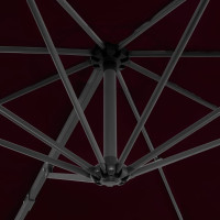 Produktbild för Frihängande parasoll med aluminiumstång röd 300 cm