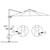 Produktbild för Frihängande trädgårdsparasoll aluminiumstång röd 300 cm