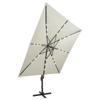 Miniatyr av produktbild för Frihängande parasoll med stång och LED sand 300 cm