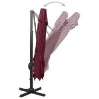 Produktbild för Frihängande trädgårdsparasoll med ventilation 300x300 cm vinröd