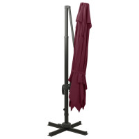Produktbild för Frihängande trädgårdsparasoll med ventilation 300x300 cm vinröd