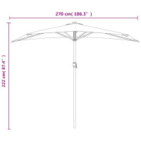 Produktbild för Balkongparasoll med aluminiumstång svart 270x144x222 cm halvt