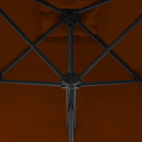Produktbild för Trädgårdsparasoll med stålstång terrakotta 250x250x230 cm
