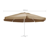 Produktbild för Reservtyg för parasoll taupe 600 cm