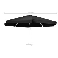 Produktbild för Reservtyg för parasoll svart 600 cm