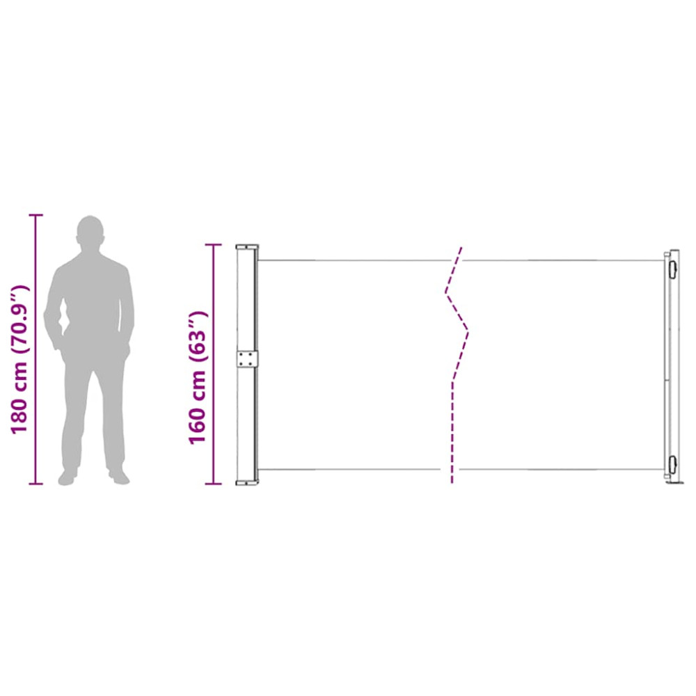 Produktbild för Infällbar sidomarkis 600x160 cm blå