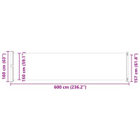 Produktbild för Infällbar sidomarkis 600x160 cm blå