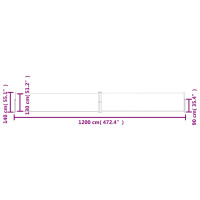 Produktbild för Infällbar sidomarkis 140x1200 cm antracit