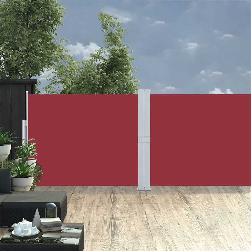 Produktbild för Infällbar sidomarkis 140x1200 cm röd