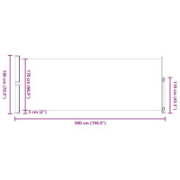 Produktbild för Infällbar sidomarkis 180x500 cm svart