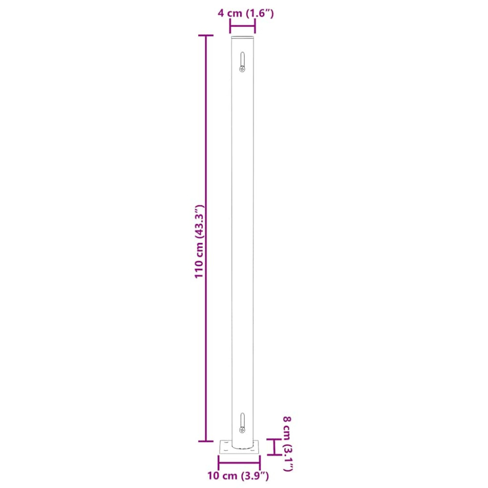 Produktbild för Infällbar sidomarkis 180x500 cm svart