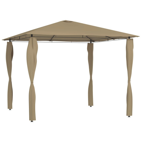 vidaXL Paviljong med stolpar 3x3x2,6 m taupe 160 g/m²