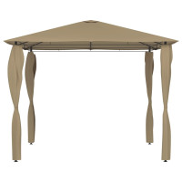 Produktbild för Paviljong med stolpar 3x3x2,6 m taupe 160 g/m²