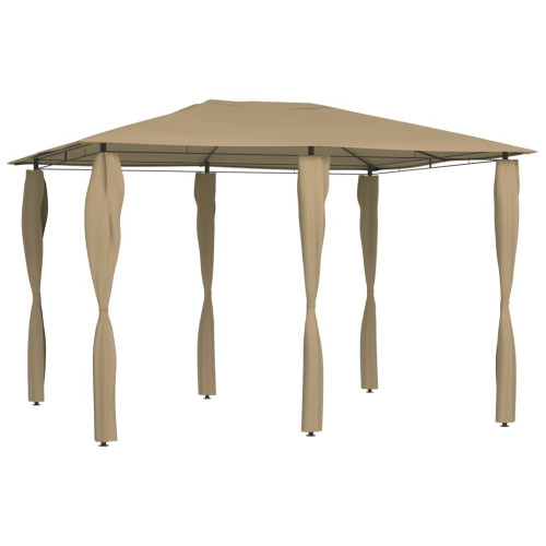 vidaXL Paviljong med stolpar 3x4x2,6 m taupe 160 g/m²