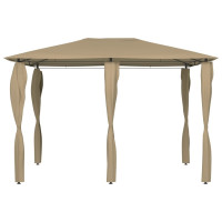 Produktbild för Paviljong med stolpar 3x4x2,6 m taupe 160 g/m²