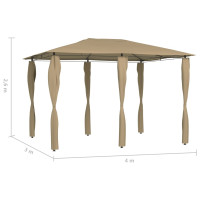 Produktbild för Paviljong med stolpar 3x4x2,6 m taupe 160 g/m²