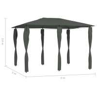 Produktbild för Paviljong med stolpar 3x4x2,6 m antracit 160 g/m²