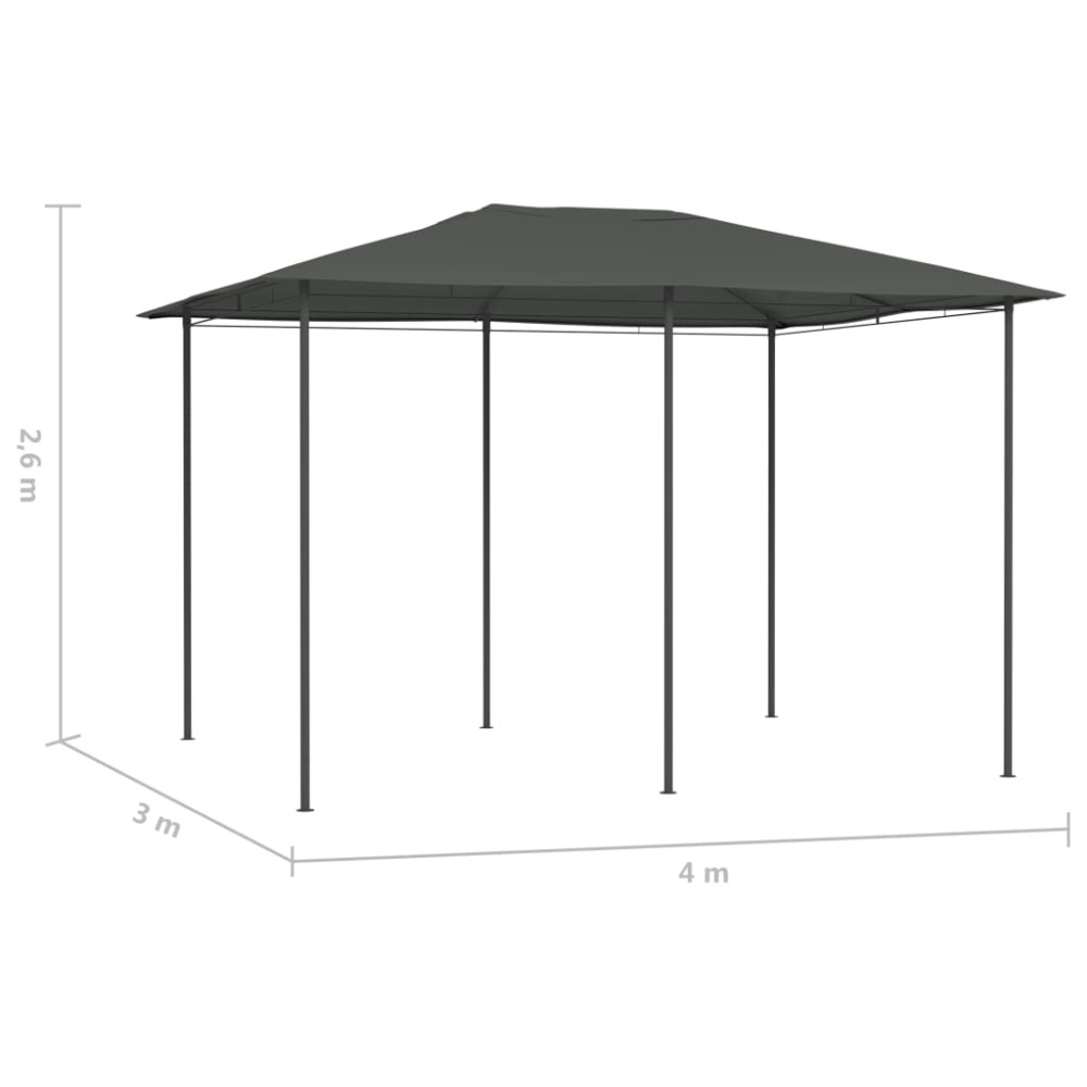 Produktbild för Paviljong 3x4x2,6 m antracit 160 g/m²
