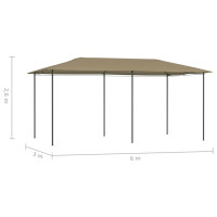 Produktbild för Paviljong 3x6x2,6 m taupe 160 g/m²