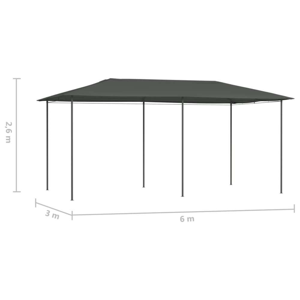 Produktbild för Paviljong 3x6x2,6 m antracit 160 g/m²