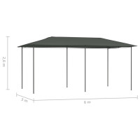Produktbild för Paviljong 3x6x2,6 m antracit 160 g/m²