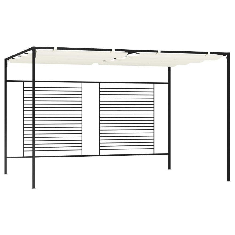 Produktbild för Paviljong med infällbart tak 3x4x2,3 m gräddvit 180 g/m²