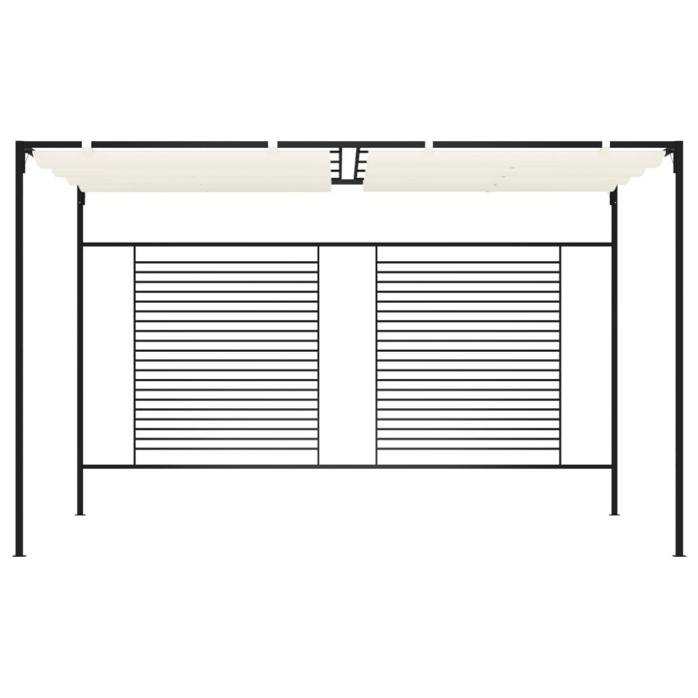 Produktbild för Paviljong med infällbart tak 3x4x2,3 m gräddvit 180 g/m²