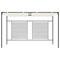 Produktbild för Paviljong med infällbart tak 3x4x2,3 m gräddvit 180 g/m²