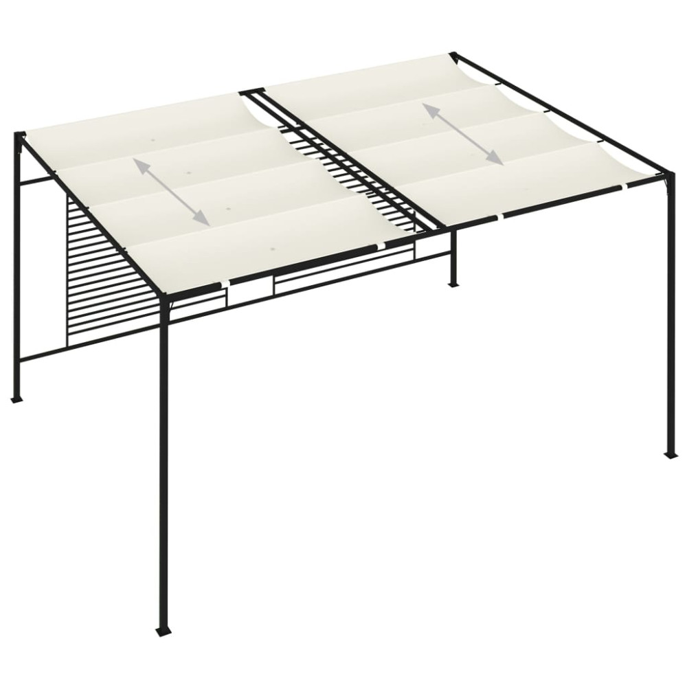 Produktbild för Paviljong med infällbart tak 3x4x2,3 m gräddvit 180 g/m²