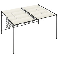 Produktbild för Paviljong med infällbart tak 3x4x2,3 m gräddvit 180 g/m²