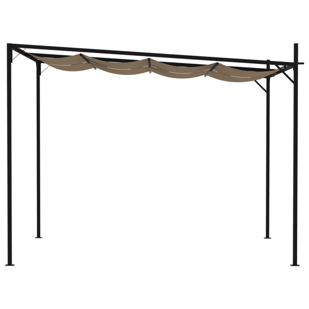 Produktbild för Paviljong med infällbart tak 300x300x233 cm taupe