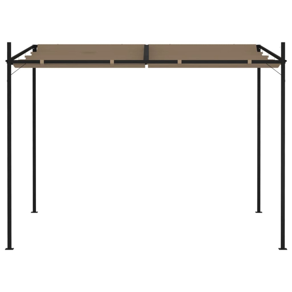 Produktbild för Paviljong med infällbart tak 300x300x233 cm taupe