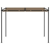 Produktbild för Paviljong med infällbart tak 300x300x233 cm taupe