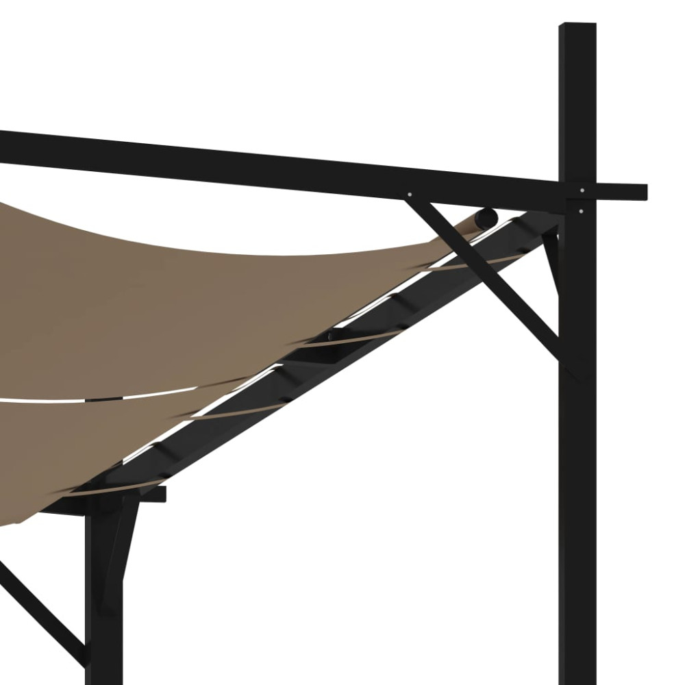 Produktbild för Paviljong med infällbart tak 300x300x233 cm taupe