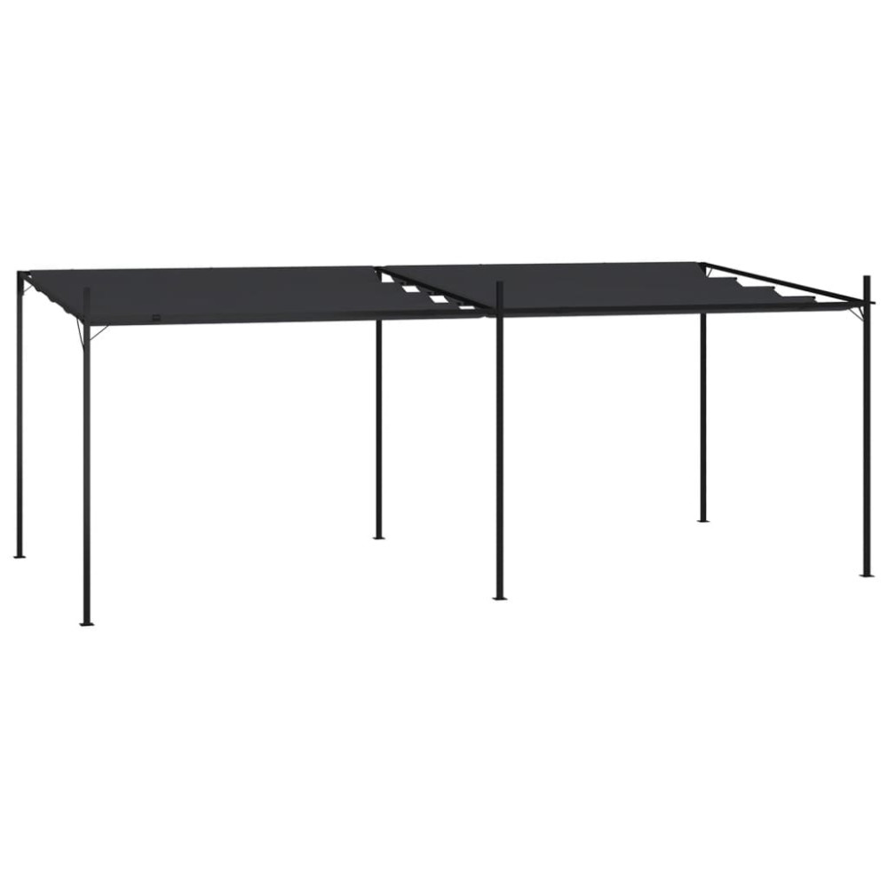 Produktbild för Paviljong med infällbart tak 600x300x233 cm antracit