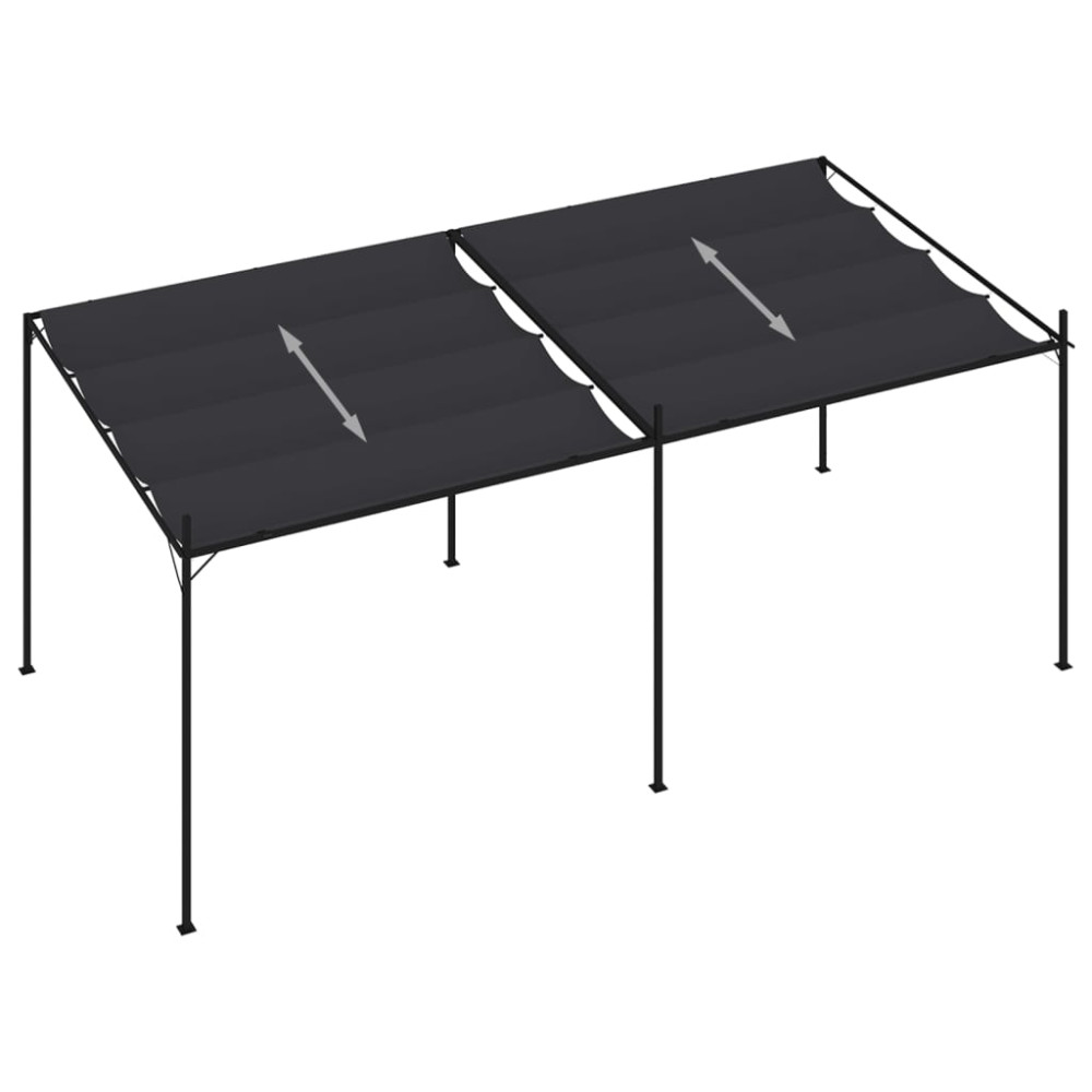 Produktbild för Paviljong med infällbart tak 600x300x233 cm antracit