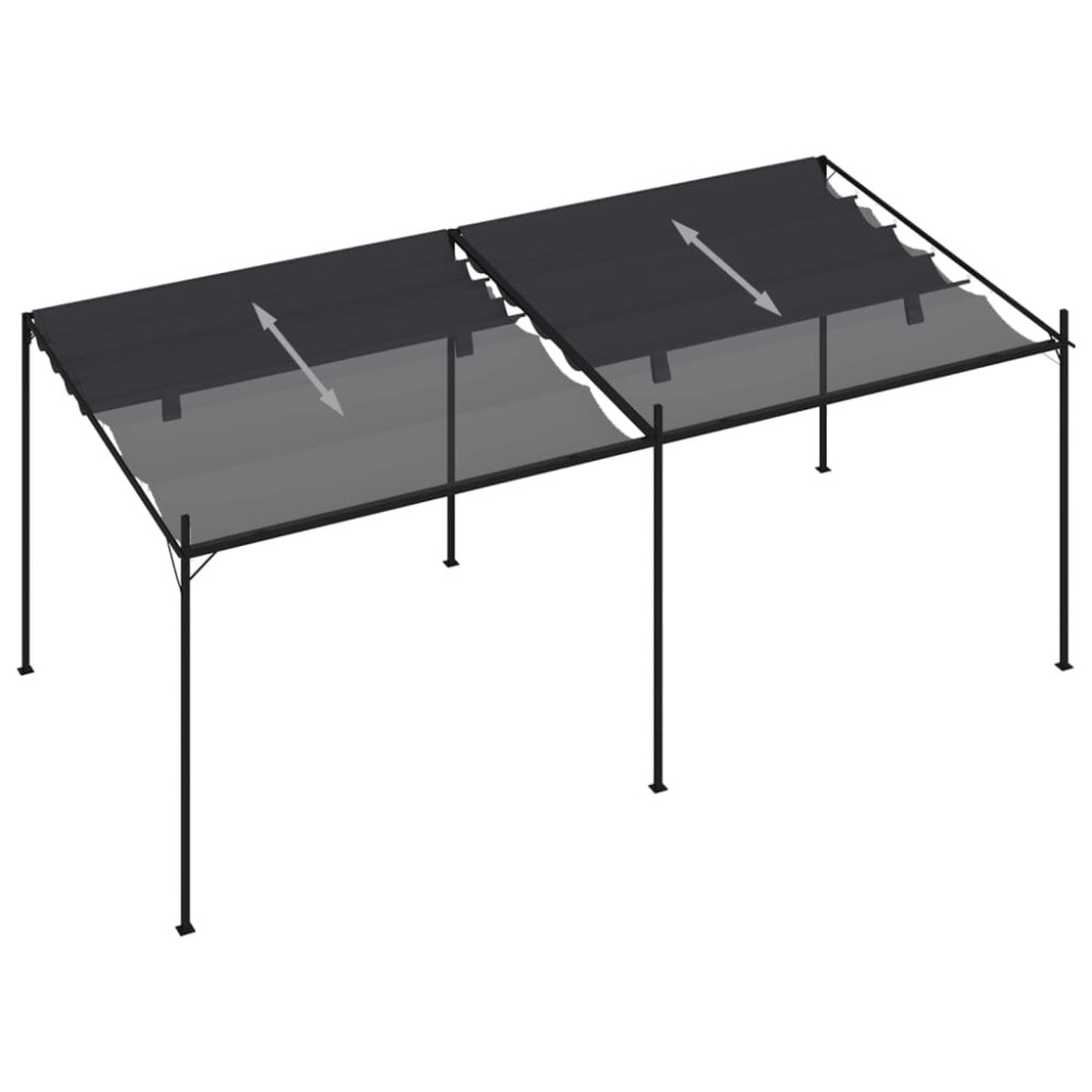Produktbild för Paviljong med infällbart tak 600x300x233 cm antracit