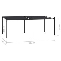 Produktbild för Paviljong med infällbart tak 600x300x233 cm antracit