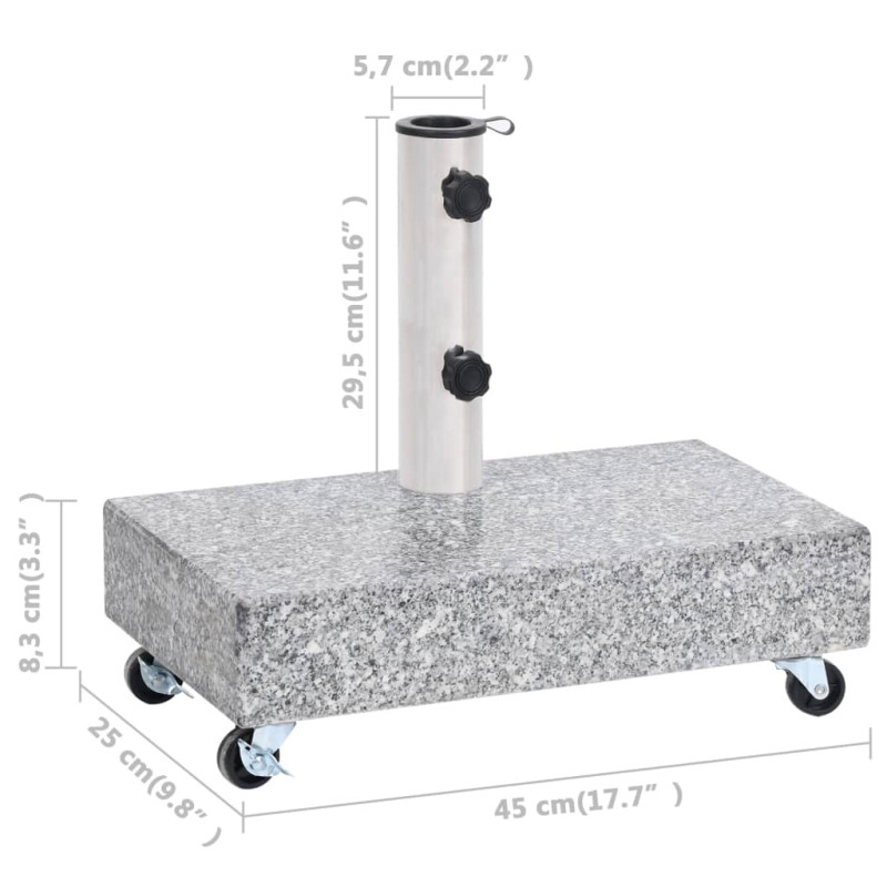 Produktbild för Parasollfot ljusgrå 45x25x8,3 cm granit
