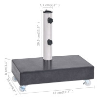 Produktbild för Parasollfot svart 45x25x8 cm granit