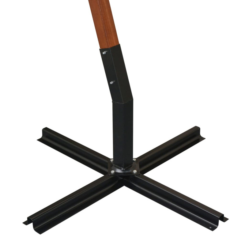 Produktbild för Hängande parasoll med stolpe svart 3,5x2,9 massivt granträ