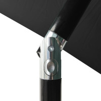 Miniatyr av produktbild för Parasoll med LED och stålstång 2x3 m svart