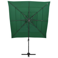 Produktbild för Trädgårdsparasoll 4-nivåer aluminiumstång grön 250x250 cm
