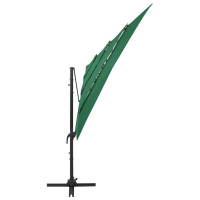 Produktbild för Trädgårdsparasoll 4-nivåer aluminiumstång grön 250x250 cm